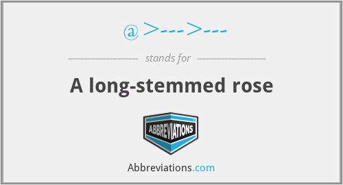 @>--->--- - A long-stemmed rose